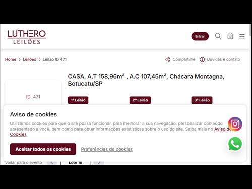 CASA, A.T 158,96m² , A.C 107,45m², Chácara Montagna, Botucatu/SP