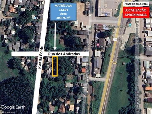 Terreno c/ aprox. 309,76m², lote nº 06, da quadra M, Rua dos Andradas, Vila Militar, Cachoeira do S...
