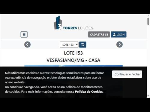 LOTE 153        VESPASIANO/MG - CASA