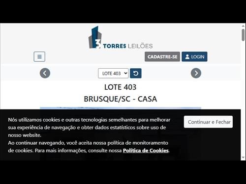 LOTE 403        BRUSQUE/SC - CASA