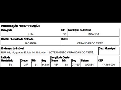 Lote, Outros, VARANDAS DO TIETÊ